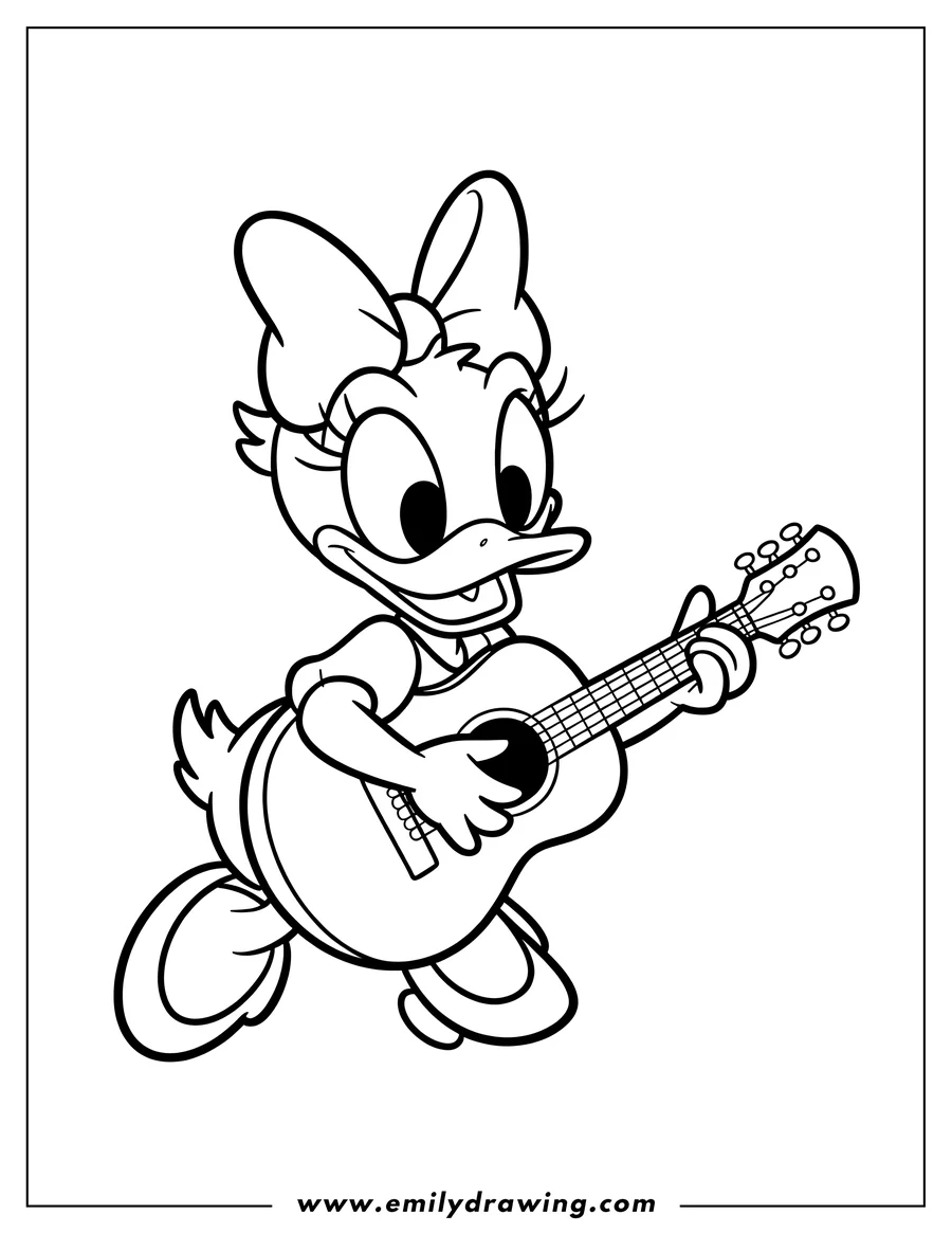 Outline drawing of daisy Duck