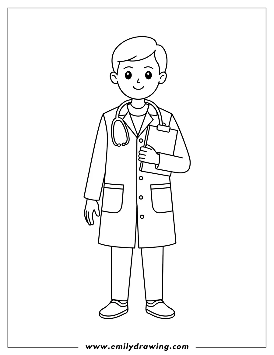 Printable coloring page of doctor