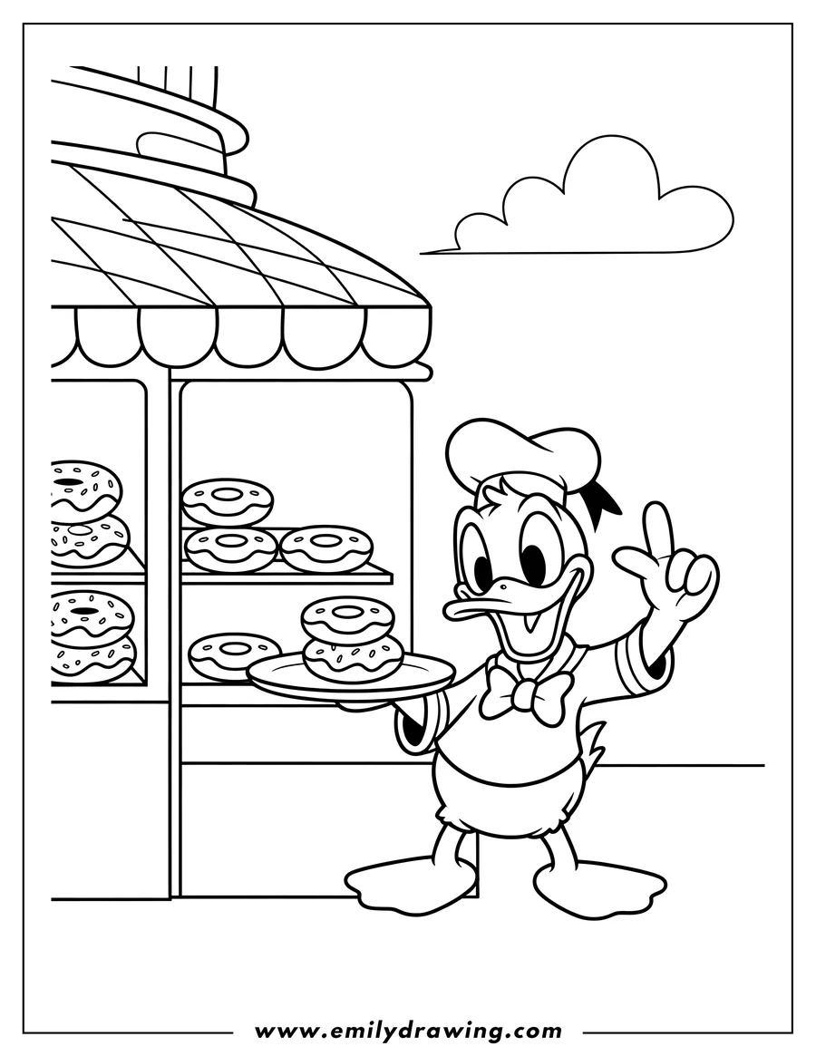 Coloring page for kids: donald Duck