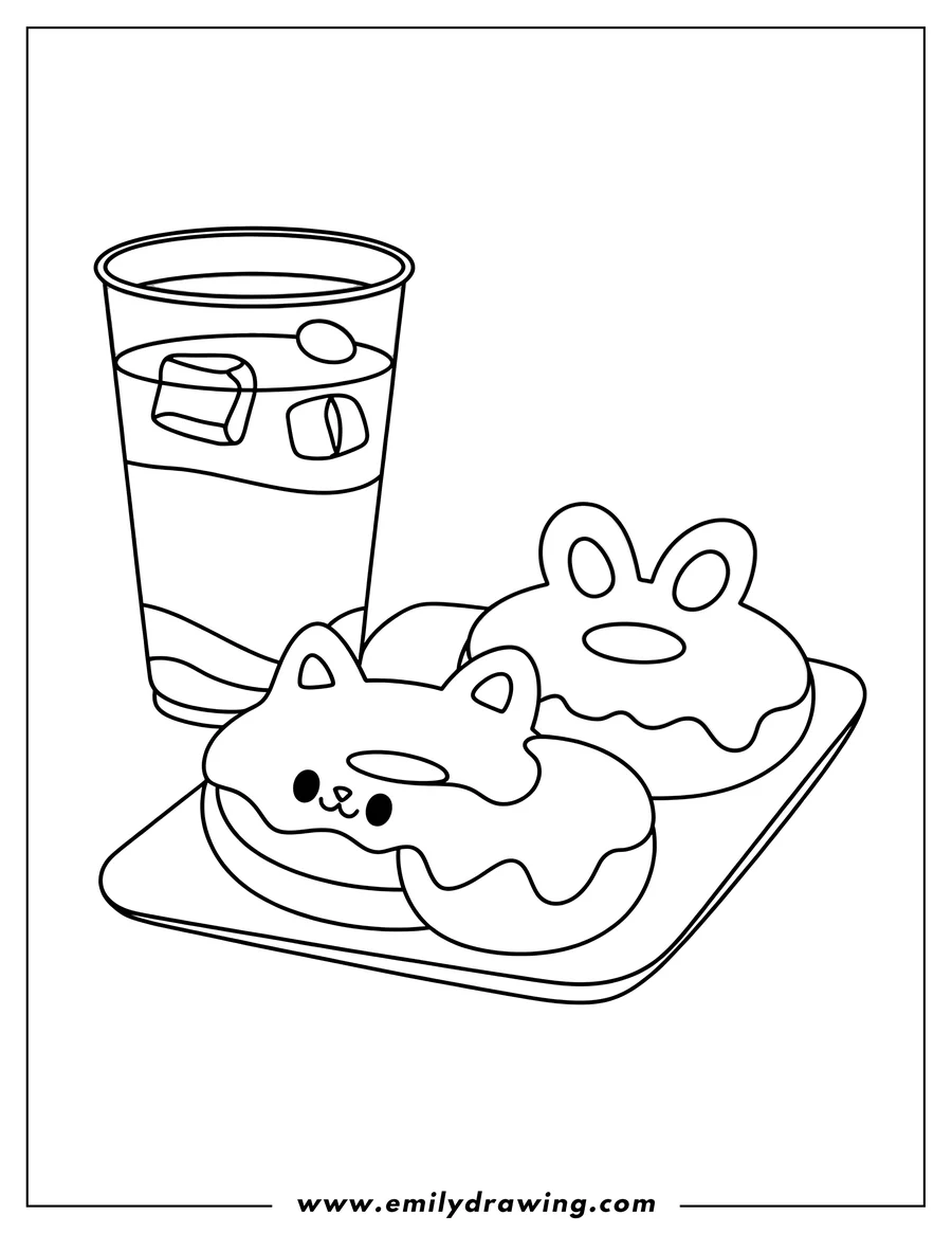 High quality printable donut for coloring