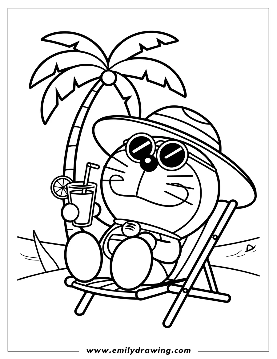 Simple sketch of doraemon to color