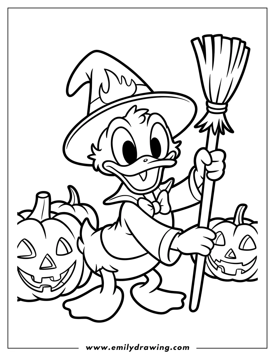 Outline drawing of duck Character