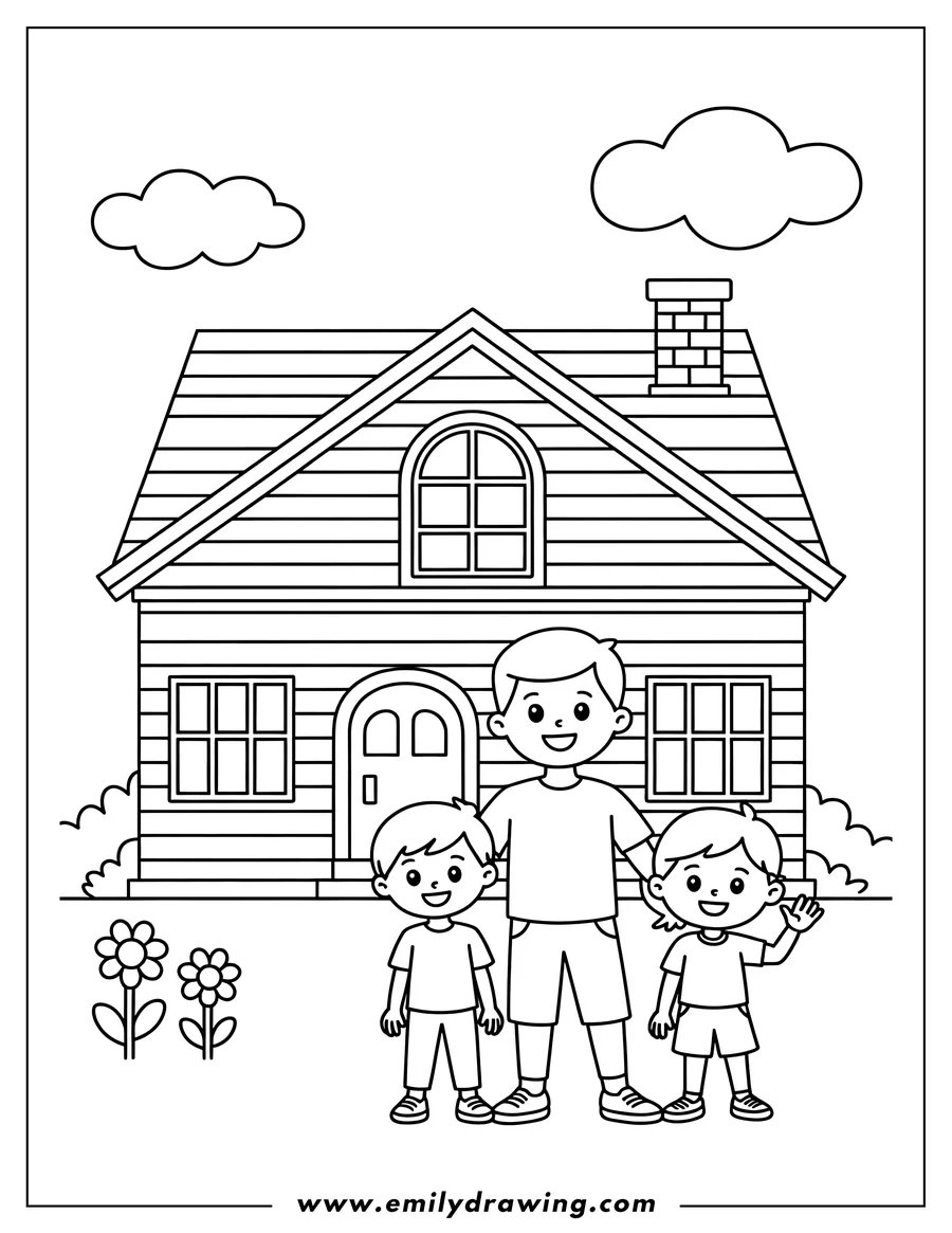 Simple sketch of father to color