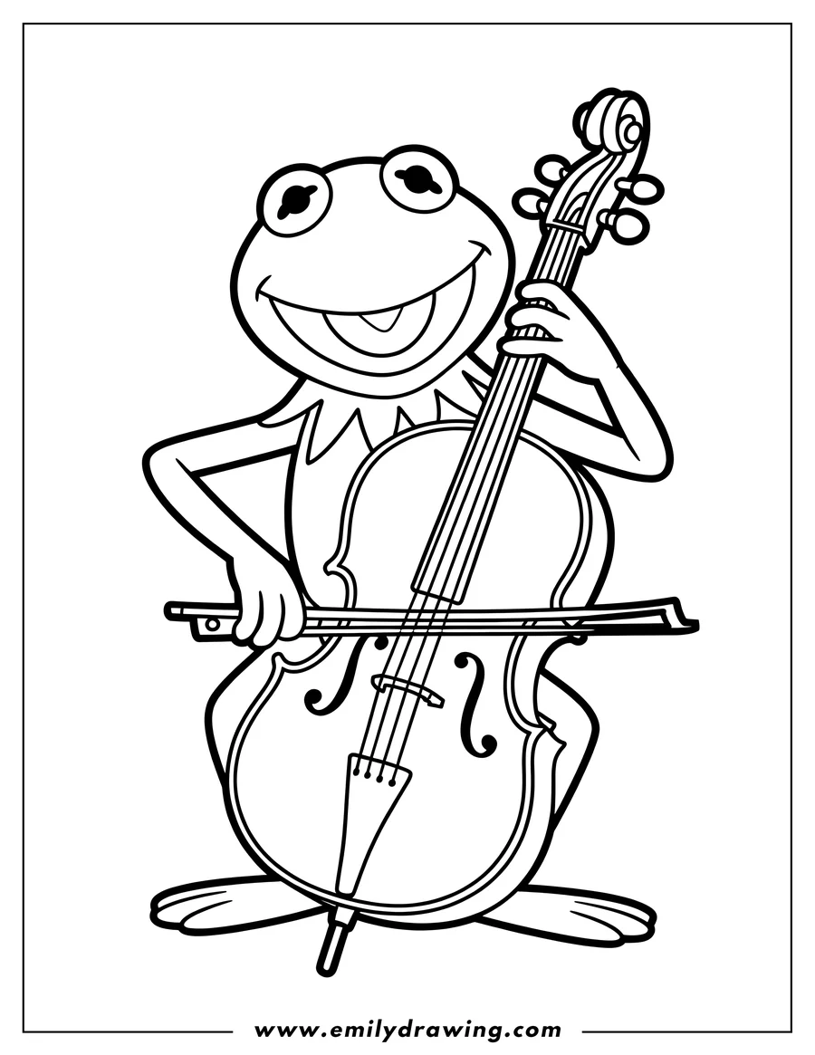 Coloring page for kids: frog