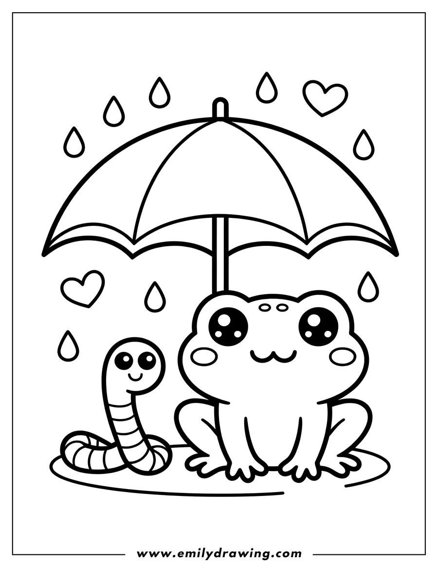 Coloring page for kids: frog