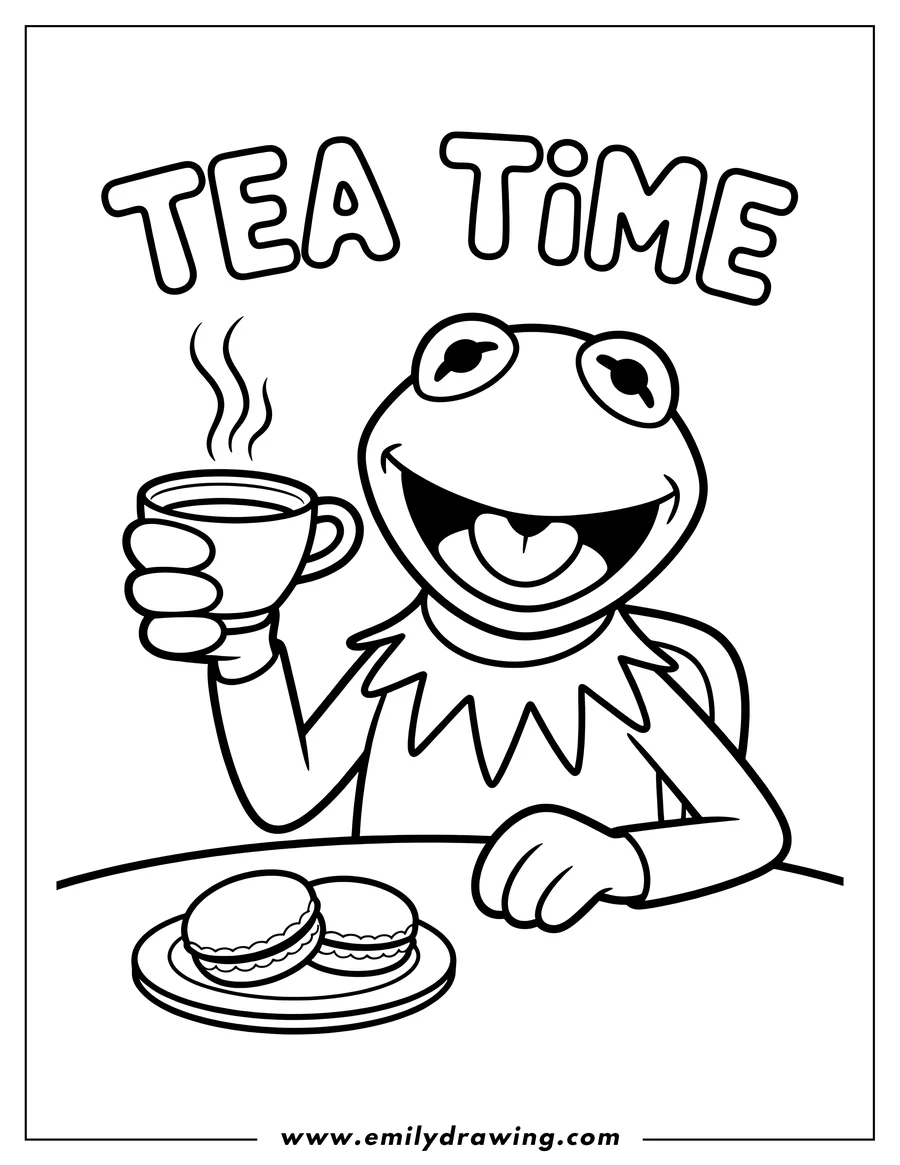 Simple sketch of frog to color