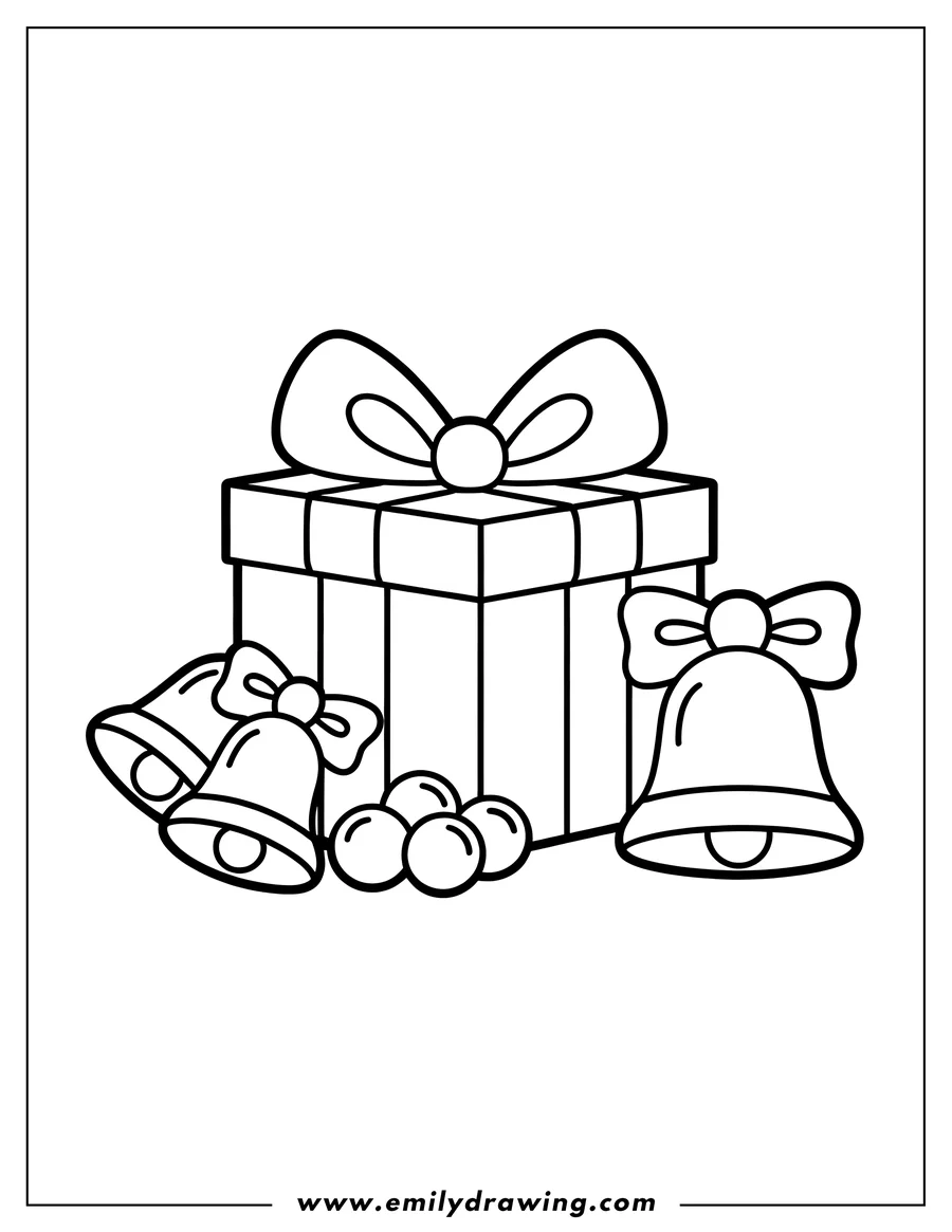 Vector style outline of gift Box