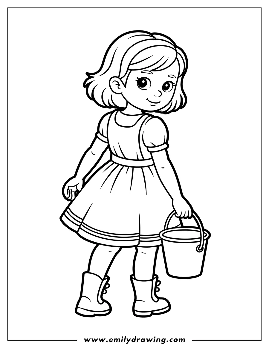 Free printable coloring sheet of girl