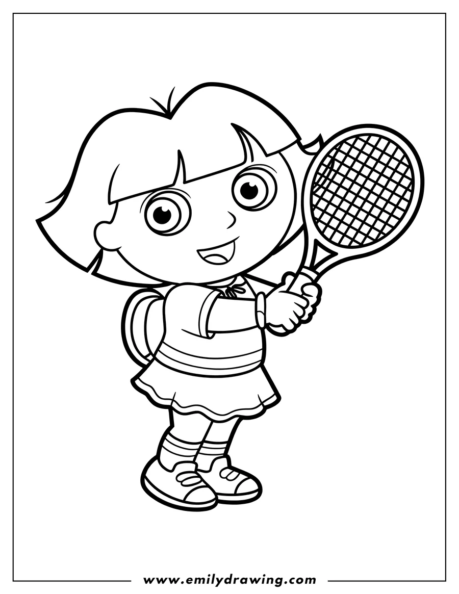 Downloadable coloring page of girl