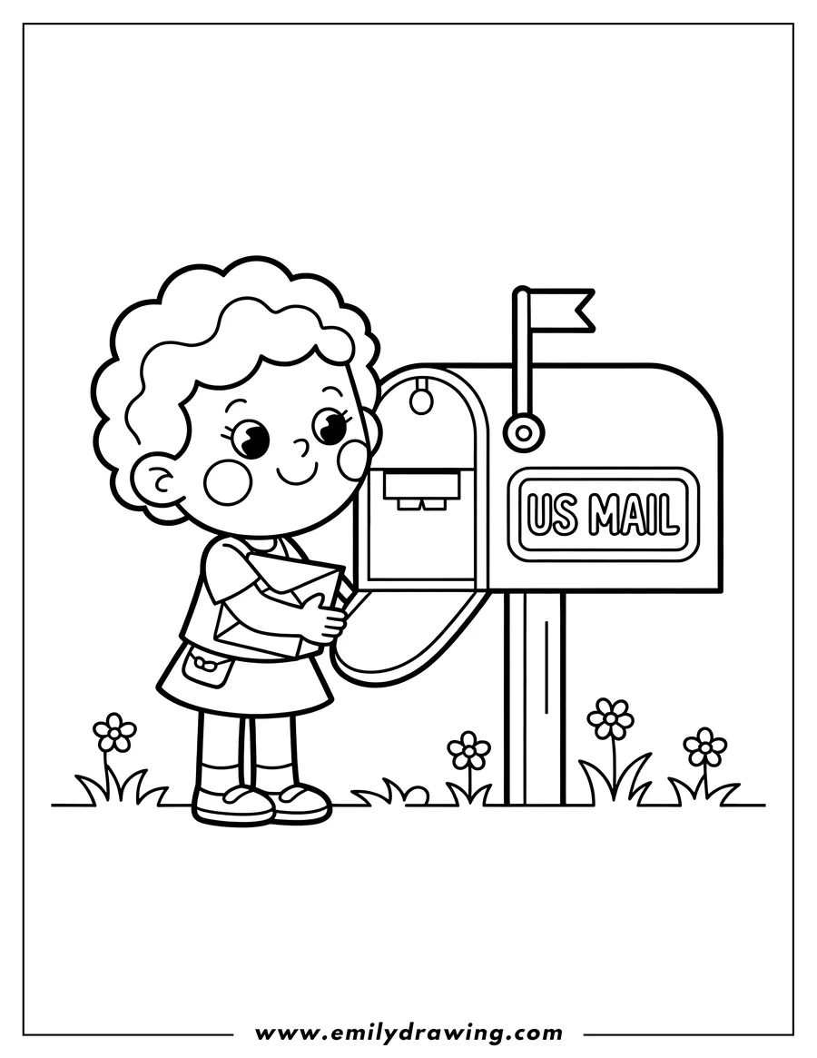 Free printable coloring sheet of girl