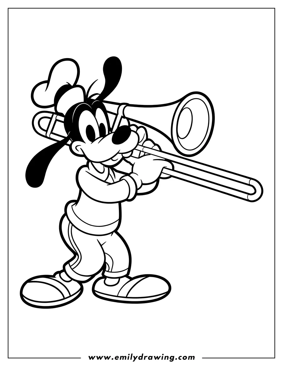Printable line art of goofy