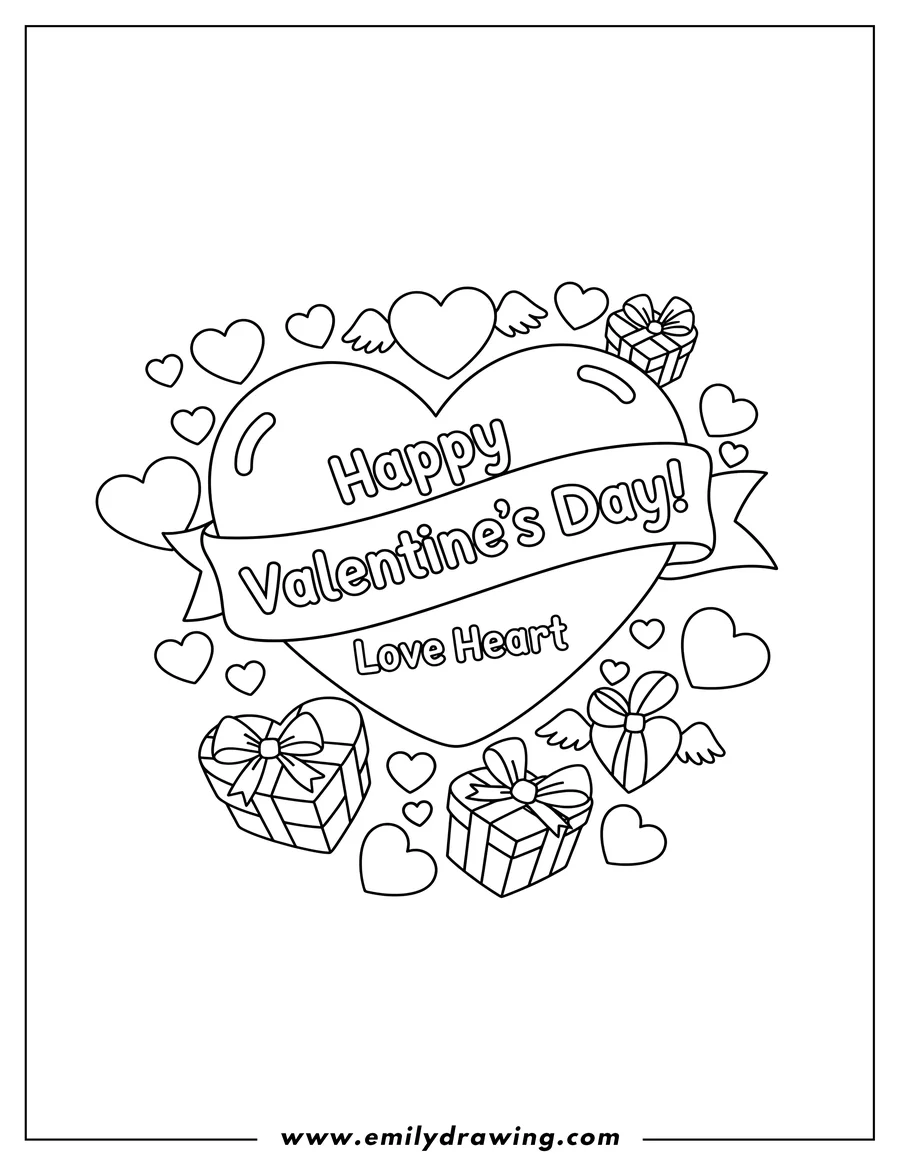 Coloring page of heart
