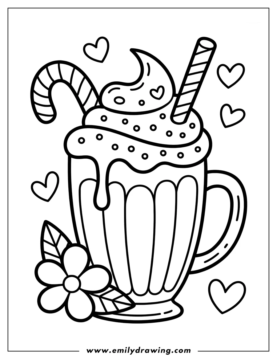 Printable line art of hot Chocolate