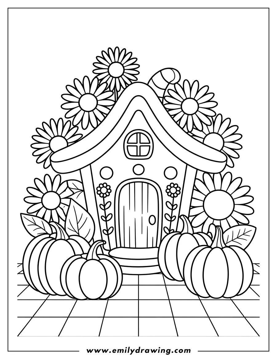 High quality printable house for coloring