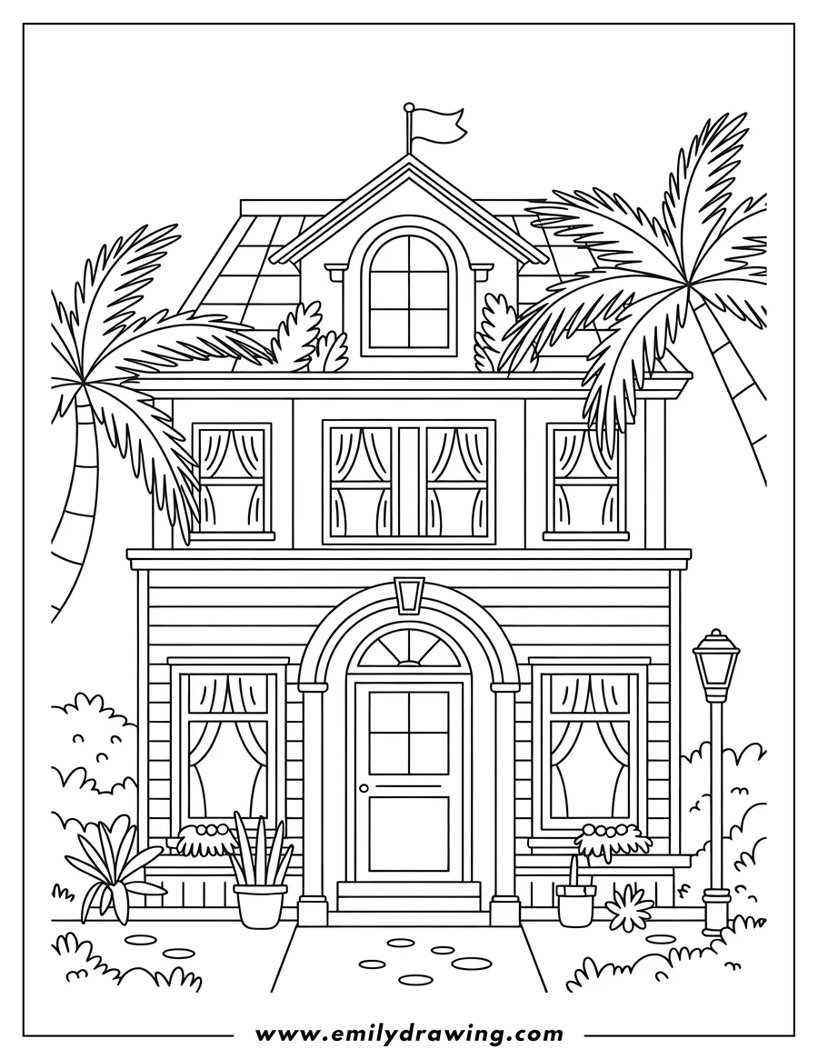 Outline drawing of house