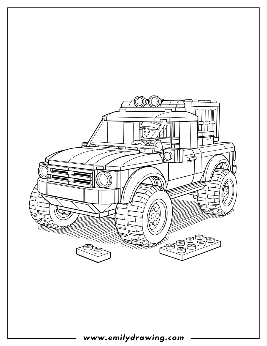 Free to print drawing of lego City Police Pickup Truck
