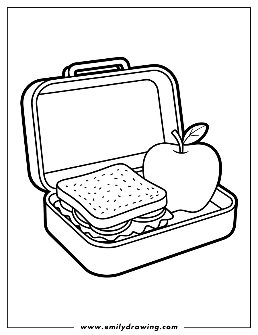 Free to print drawing of lunchbox