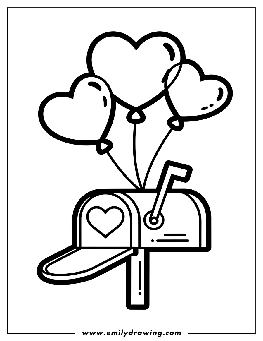 Vector style outline of mailbox