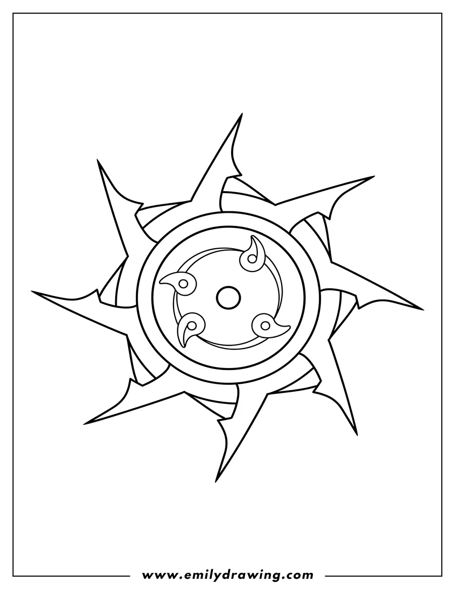 Free to print drawing of mangekyo Sharingan outline