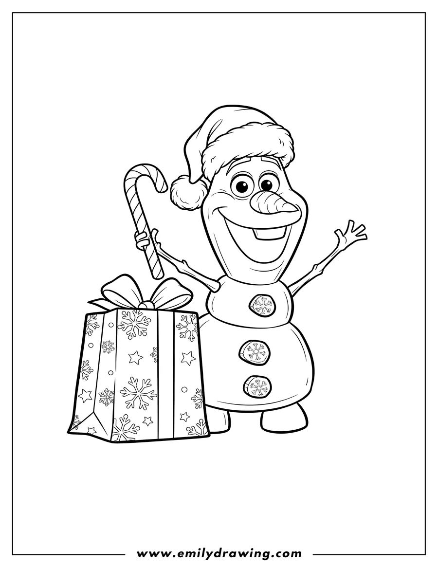Vector style outline of snowman