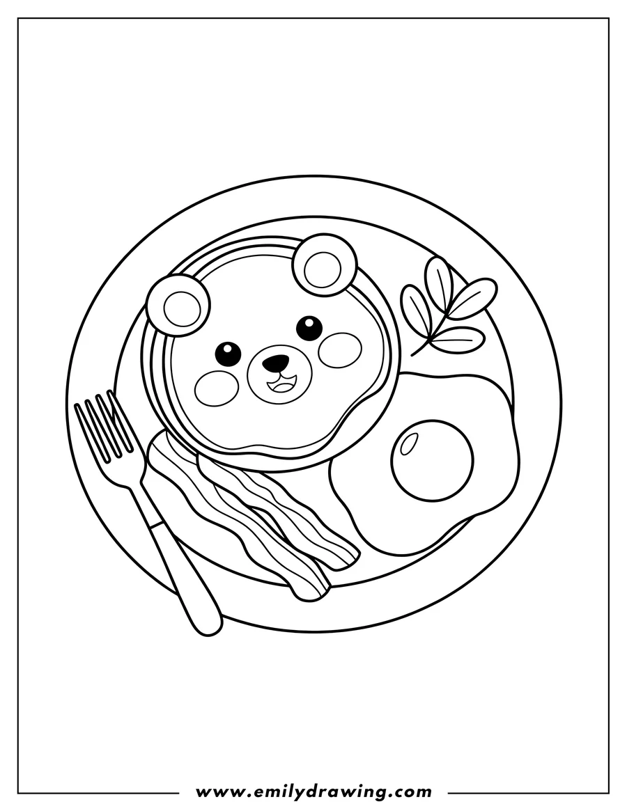 Printable coloring page of pancake
