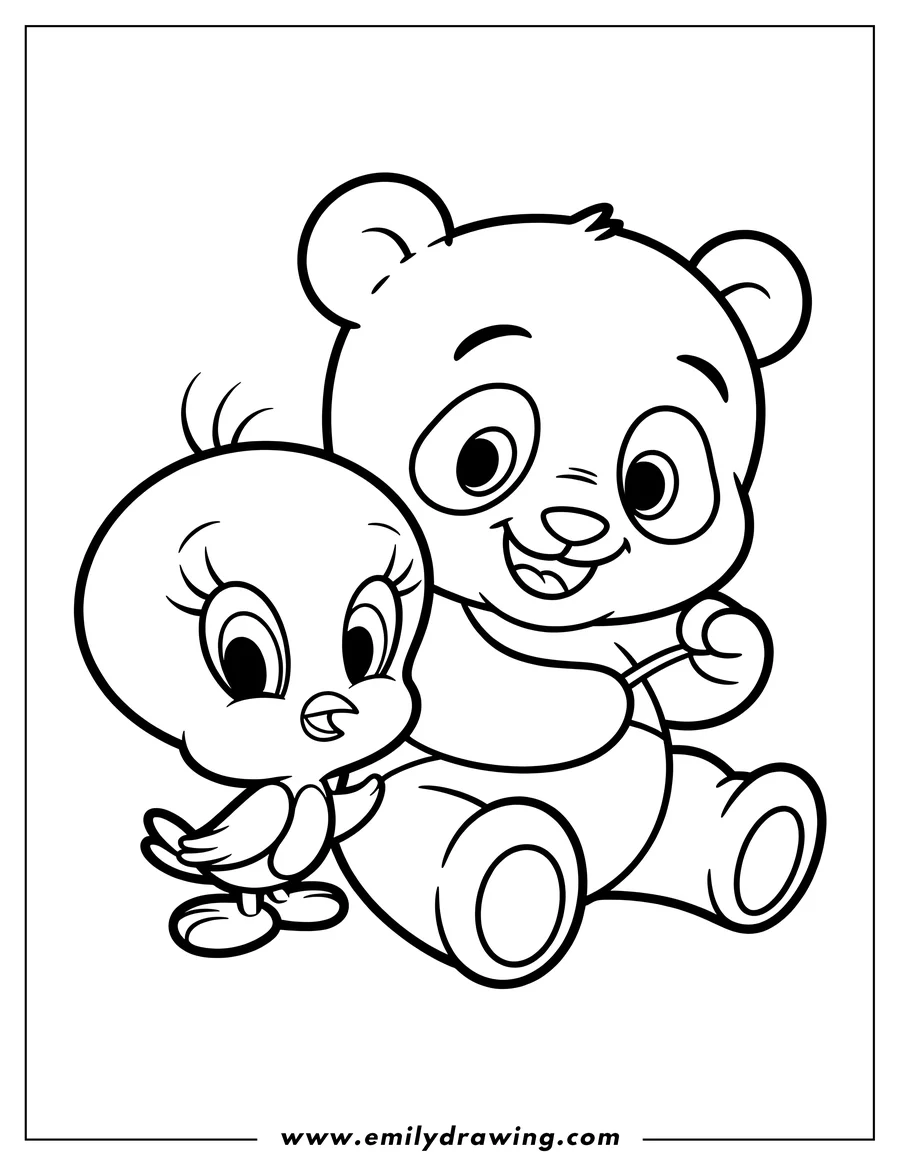 Downloadable coloring page of panda