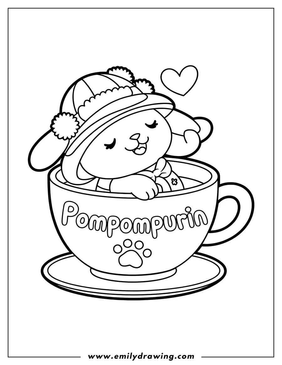 Linear illustration of pompompurin