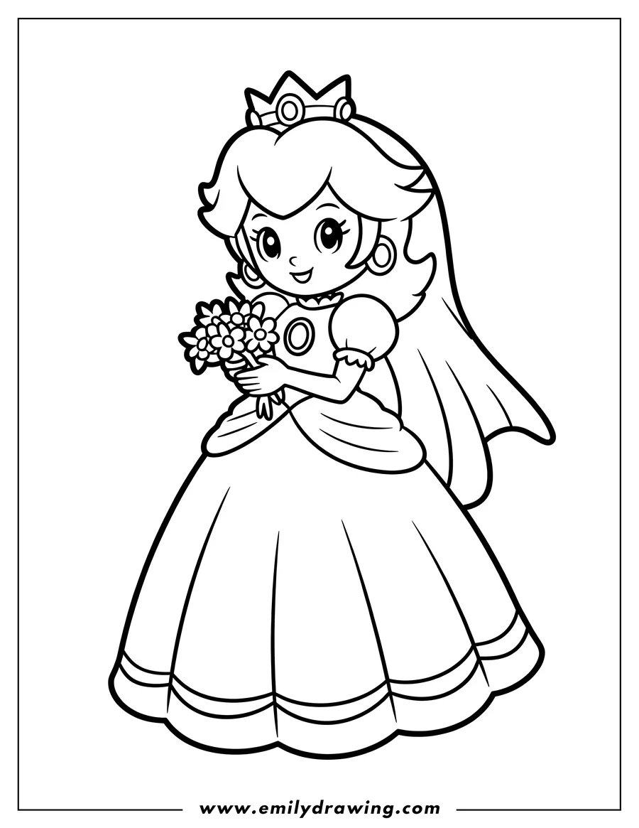 Printable line art of princess
