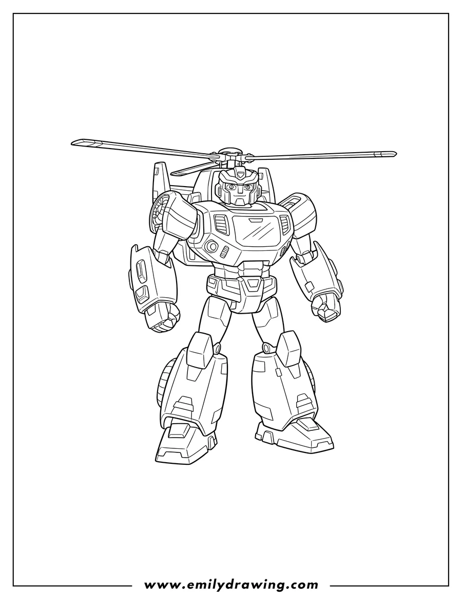 Vector style outline of blades Rescue Bots Outline, standing