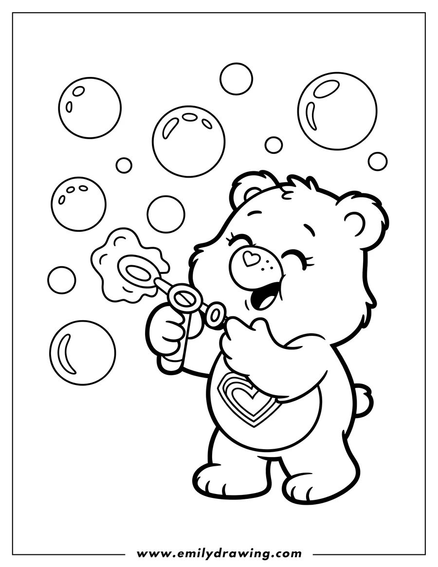 Doodle style coloring picture of cartoon Bear