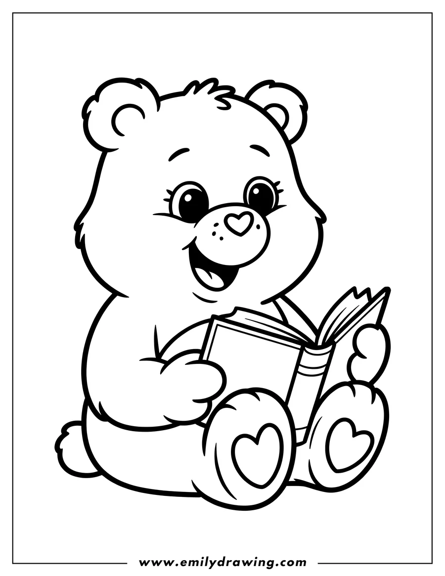 Clean line drawing: cartoon Bear