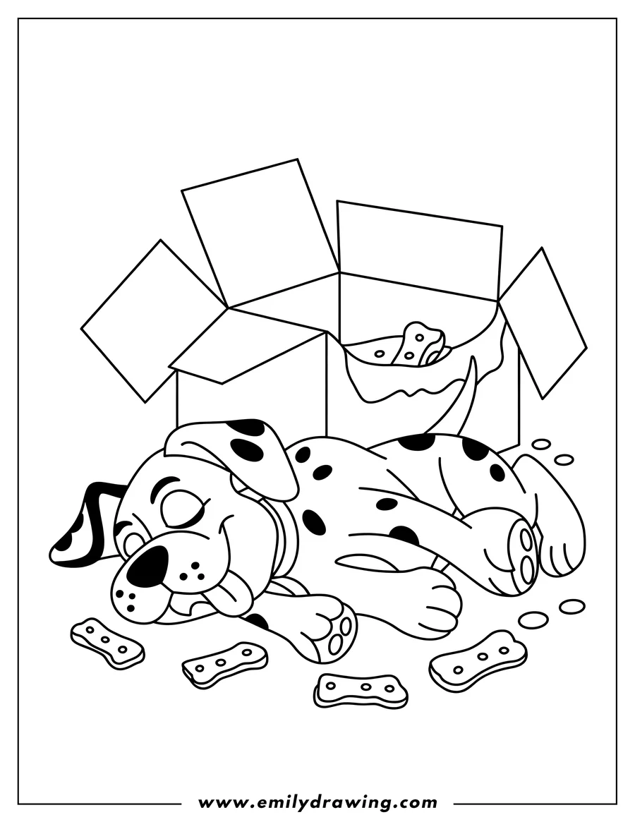 Printable coloring page of puppy