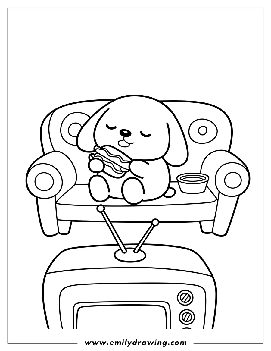 Vector style outline of puppy