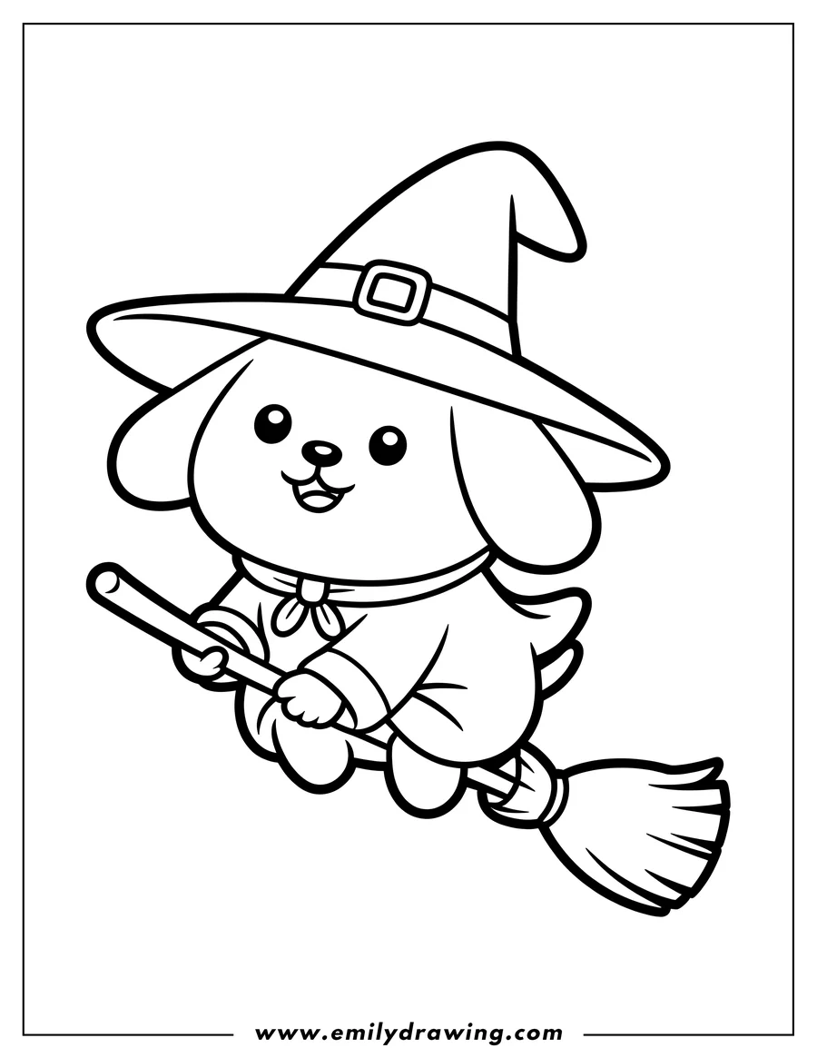 Printable coloring page of puppy