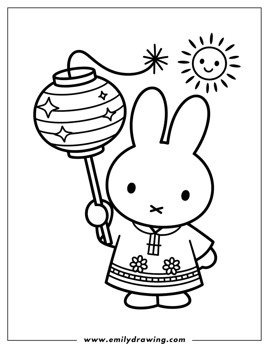 Downloadable coloring page of rabbit