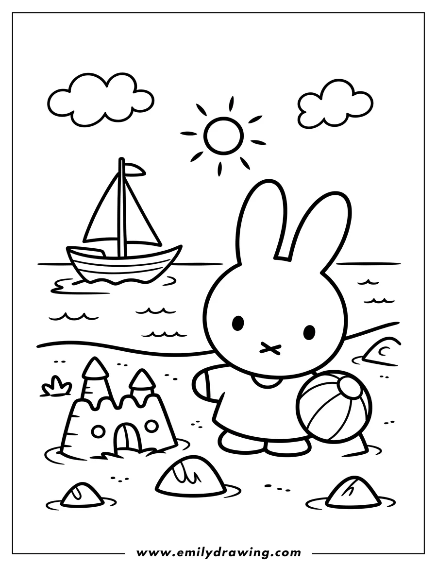 Clean line drawing: rabbit
