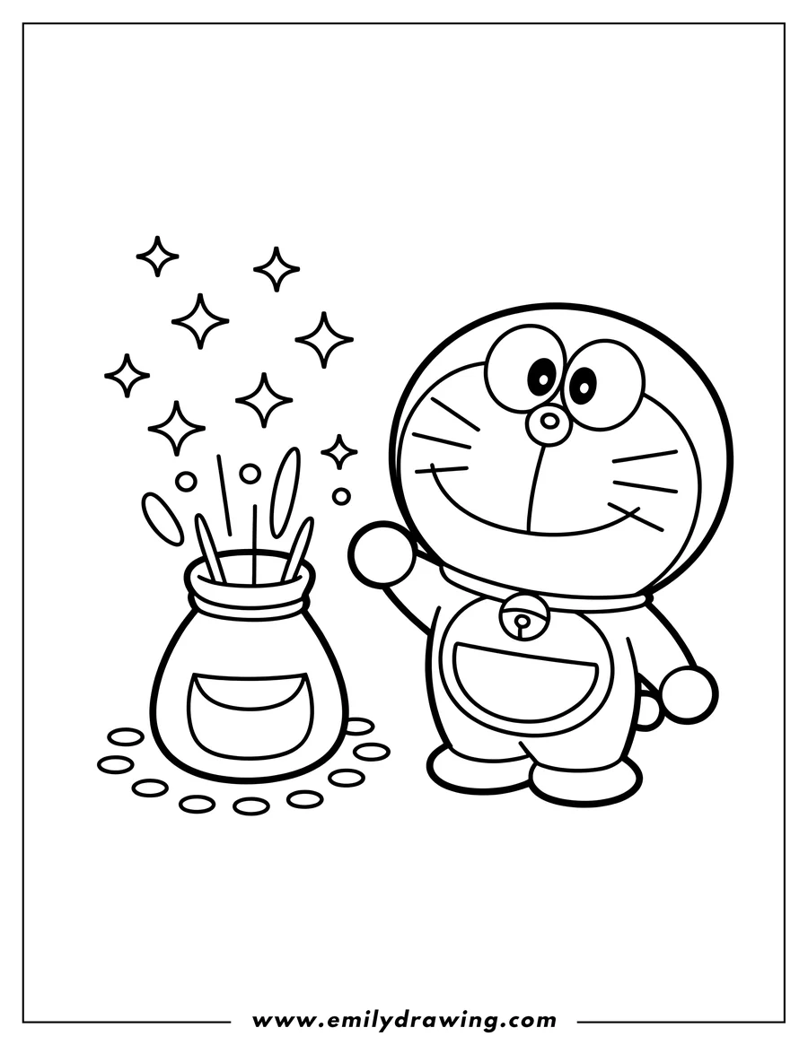 Coloring page for kids: robotic Cat