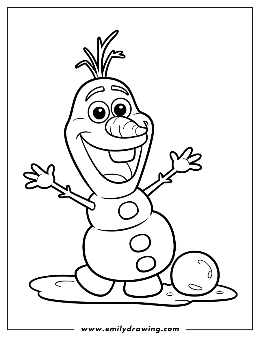 Linear illustration of snowman