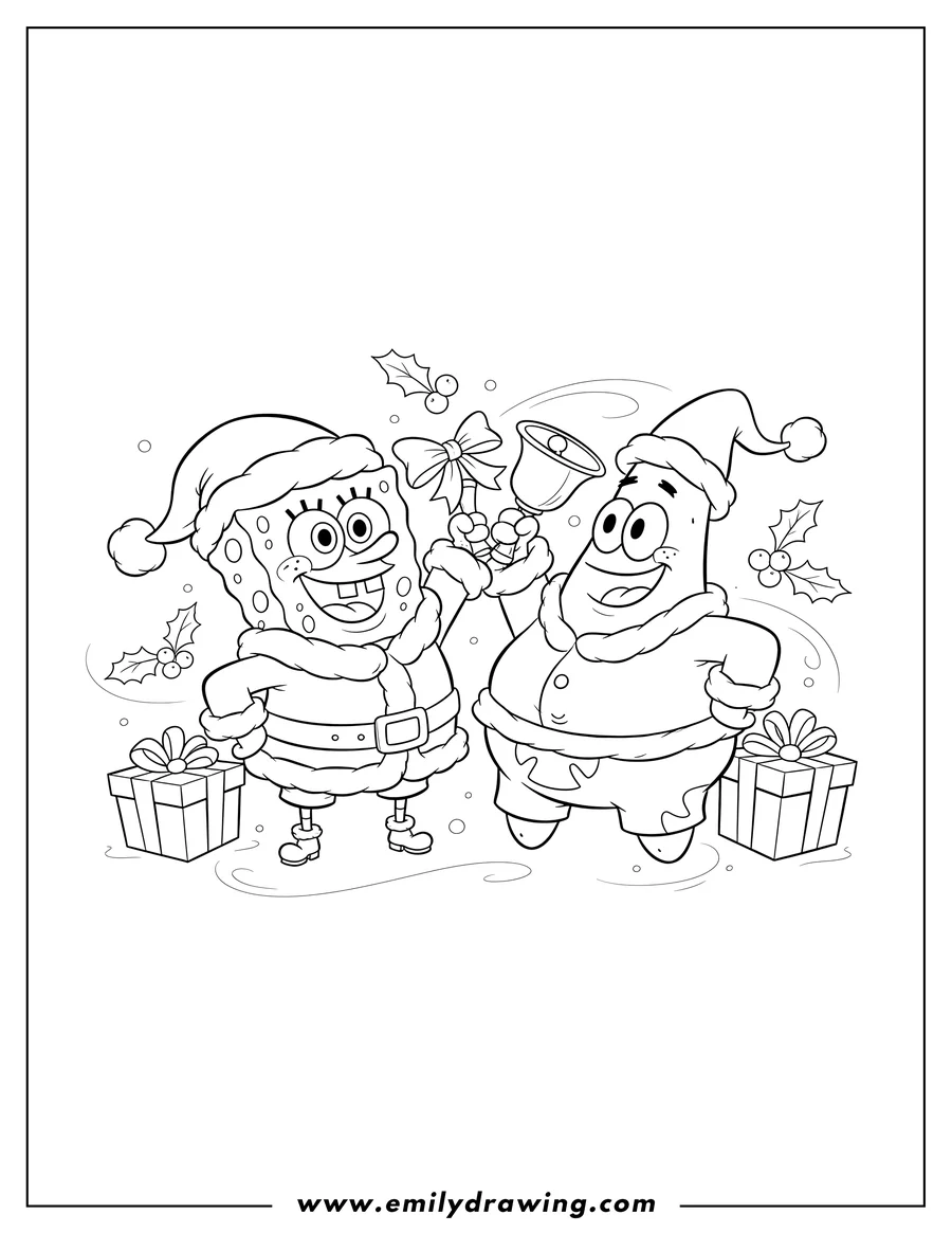 Linear illustration of spongeBob SquarePants