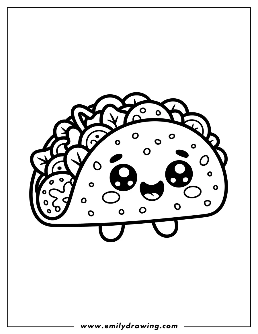 Outline drawing of taco