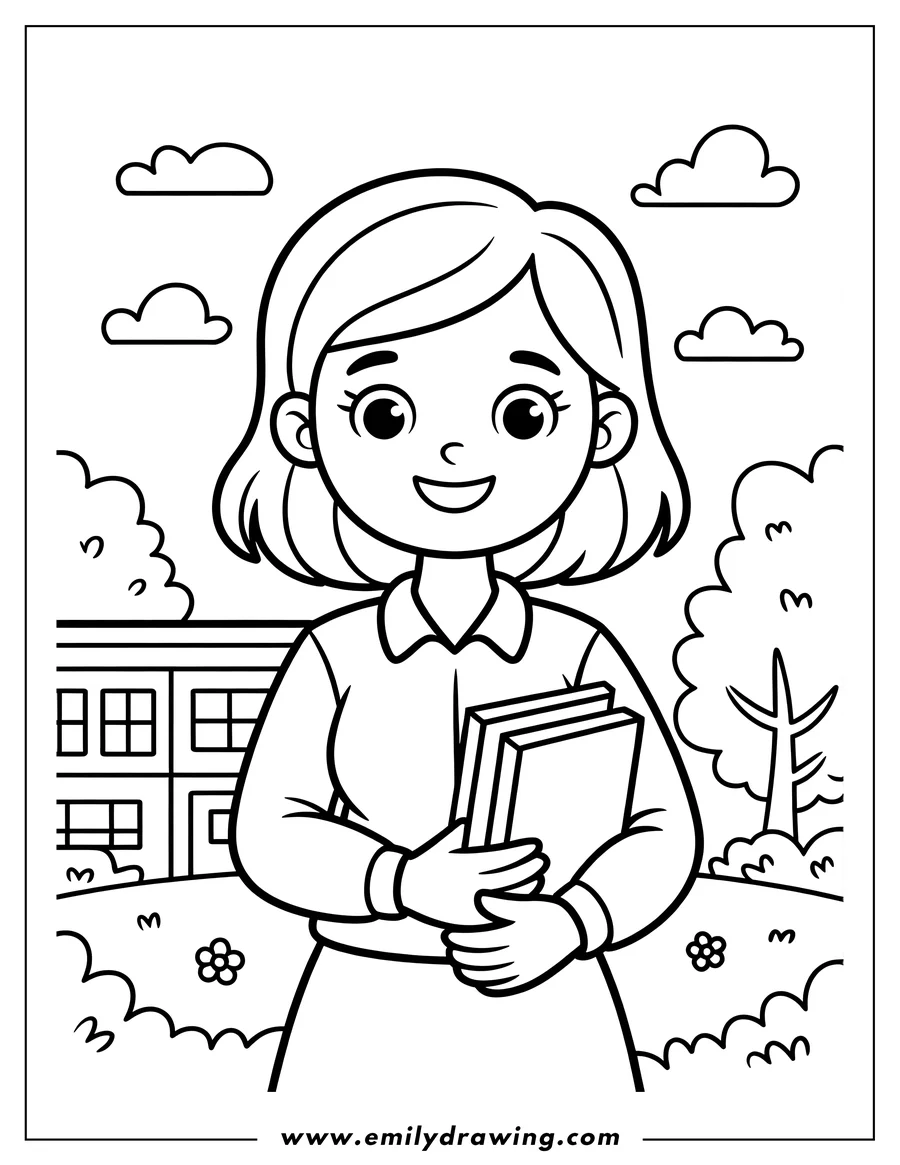 High quality printable teacher for coloring