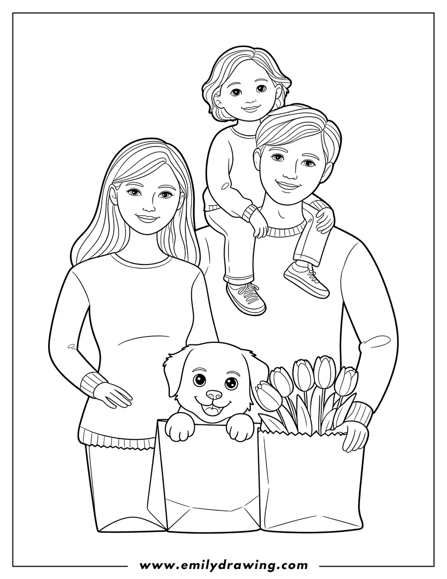 Coloring sheet featuring woman