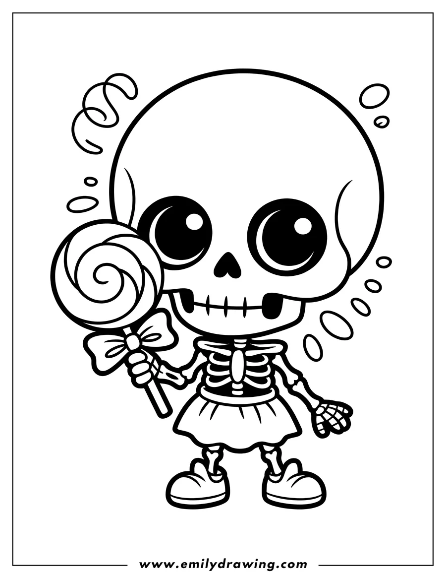 Simple sketch of skeleton to color
