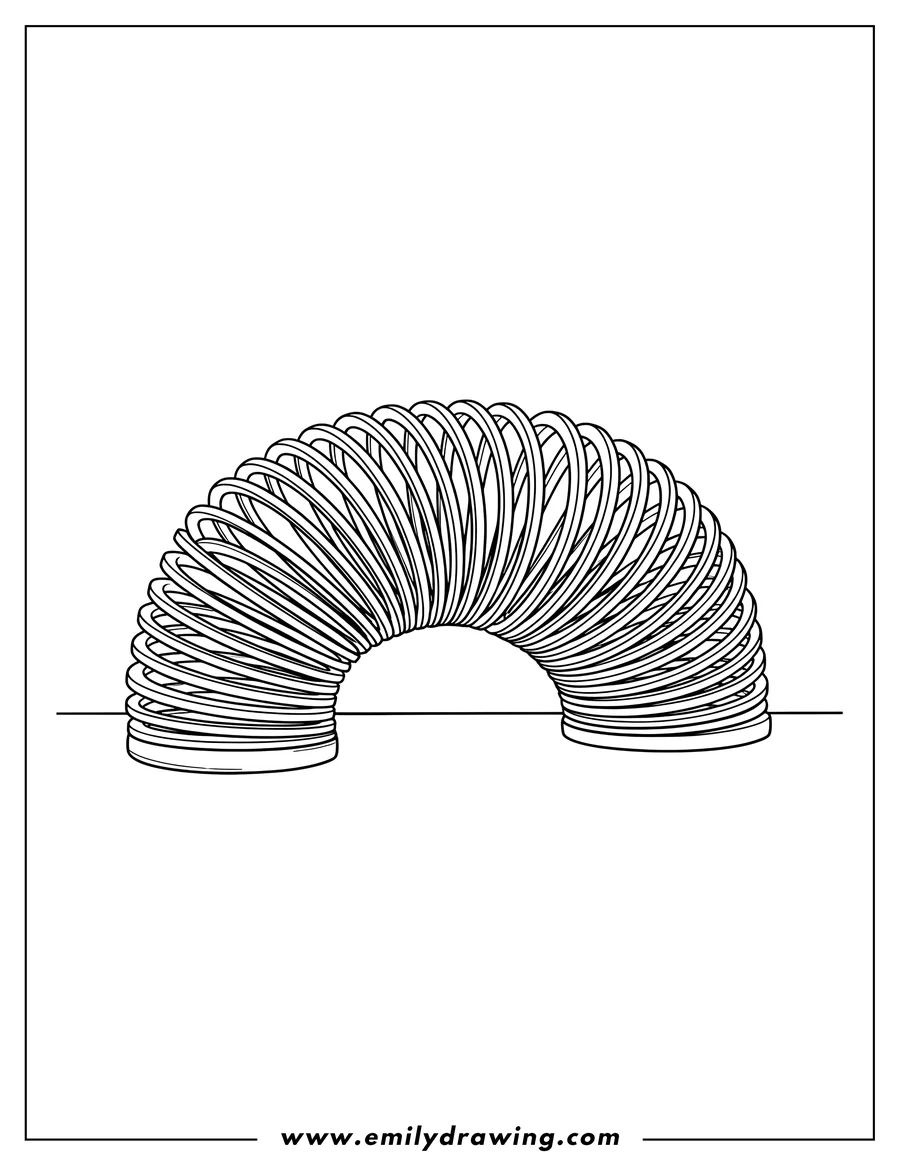 Free to print drawing of slinky Spring Toy arched