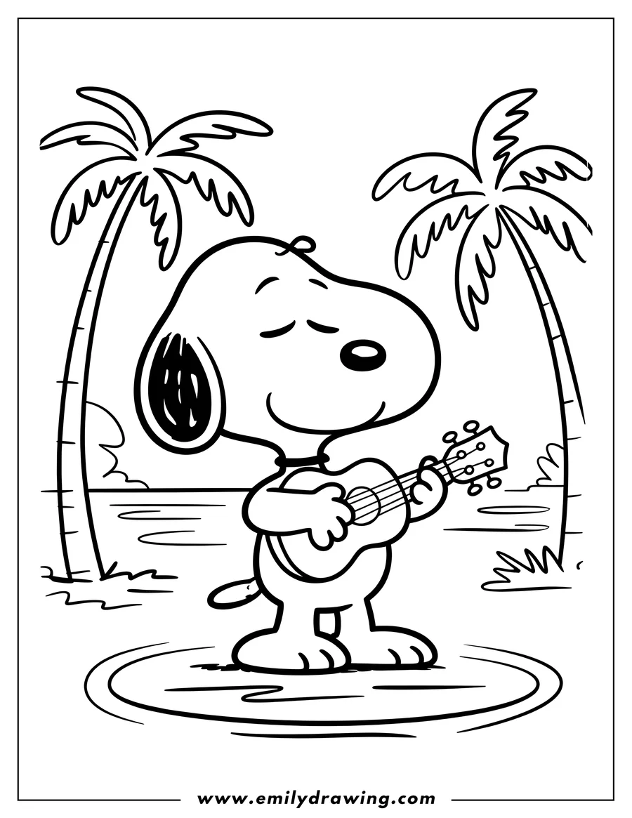 Vector style outline of snoopy