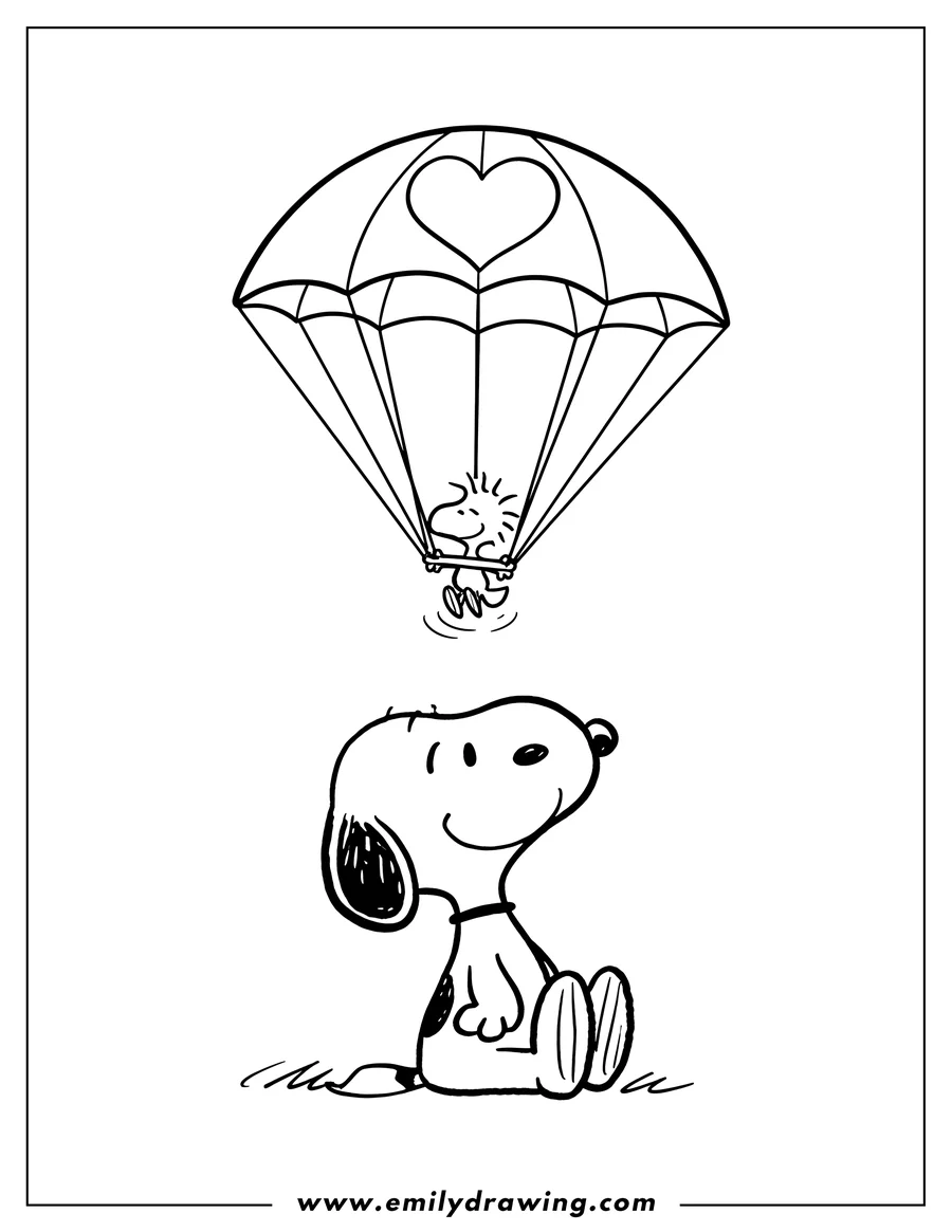 Printable coloring page of snoopy