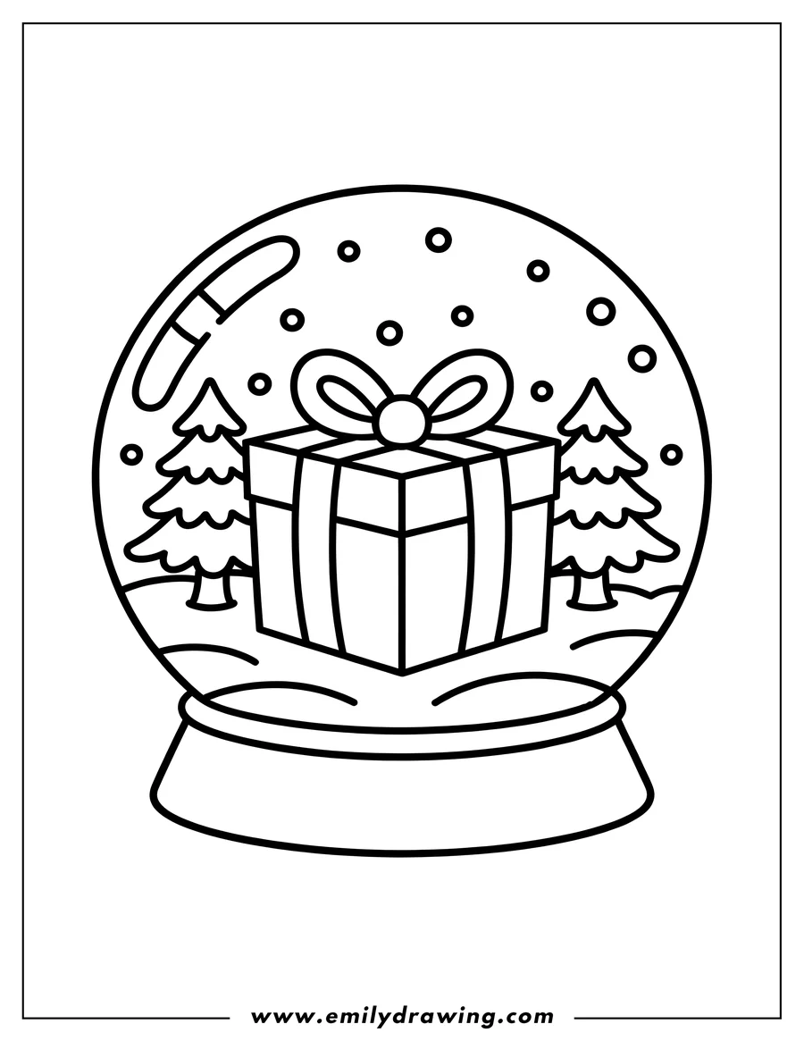 Coloring page of snow Globe