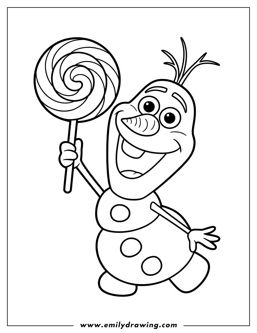 Clean line drawing: snowman