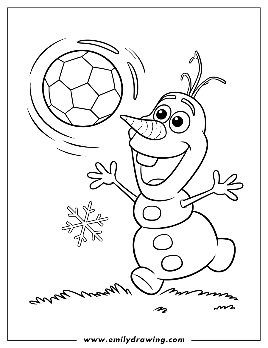 Vector style outline of snowman