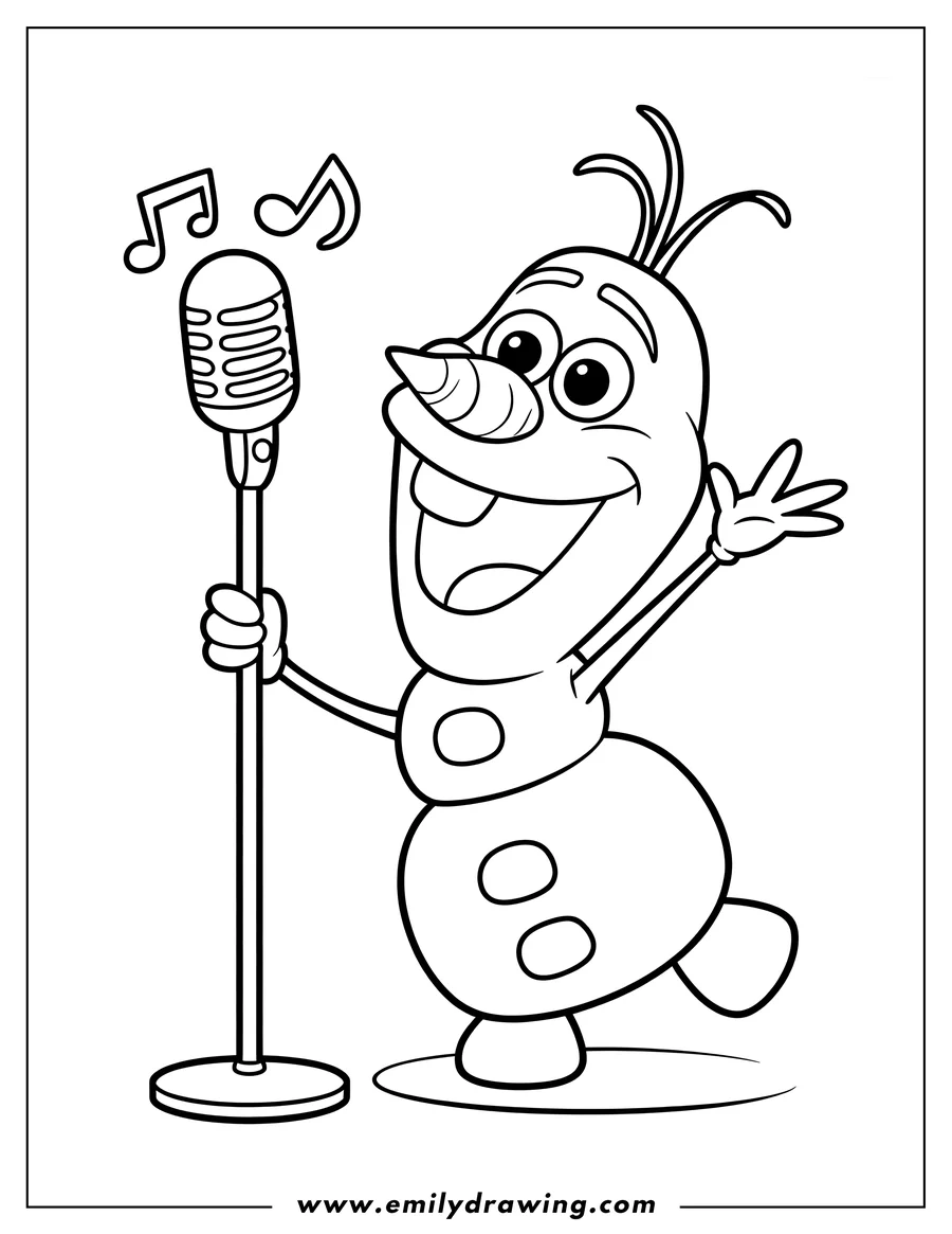 Free printable coloring sheet of snowman